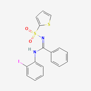 molecular formula C17H13IN2O2S2 B5870190 N-(2-iodophenyl)-N'-(2-thienylsulfonyl)benzenecarboximidamide 