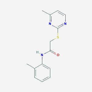 molecular formula C14H15N3OS B5870226 N-(2-methylphenyl)-2-[(4-methyl-2-pyrimidinyl)thio]acetamide 