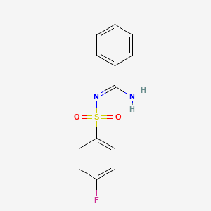 molecular formula C13H11FN2O2S B5870287 N'-[(4-fluorophenyl)sulfonyl]benzenecarboximidamide 
