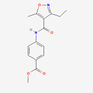 molecular formula C15H16N2O4 B5870323 methyl 4-{[(3-ethyl-5-methyl-4-isoxazolyl)carbonyl]amino}benzoate 