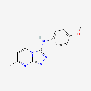 molecular formula C14H15N5O B5870338 N-(4-methoxyphenyl)-5,7-dimethyl[1,2,4]triazolo[4,3-a]pyrimidin-3-amine 
