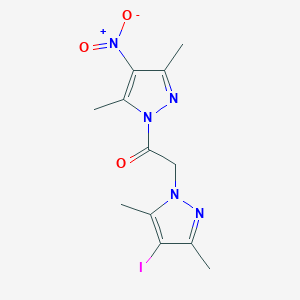 molecular formula C12H14IN5O3 B5870385 1-[2-(3,5-dimethyl-4-nitro-1H-pyrazol-1-yl)-2-oxoethyl]-4-iodo-3,5-dimethyl-1H-pyrazole 