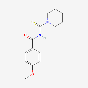 molecular formula C14H18N2O2S B5870411 4-methoxy-N-(1-piperidinylcarbonothioyl)benzamide 
