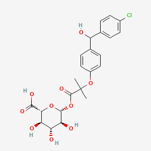 1-O-(2-{4-[(4-Chlorophenyl)(hydroxy)methyl]phenoxy}-2-methylpropanoyl)-beta-L-glucopyranuronic acid