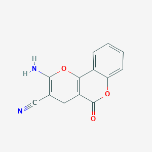 molecular formula C13H8N2O3 B5870522 2-amino-5-oxo-4H,5H-pyrano[3,2-c]chromene-3-carbonitrile 