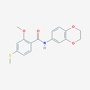 N-(2,3-dihydro-1,4-benzodioxin-6-yl)-2-methoxy-4-(methylthio)benzamide