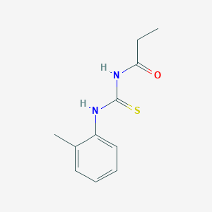 molecular formula C11H14N2OS B5870530 N-{[(2-methylphenyl)amino]carbonothioyl}propanamide 