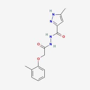 molecular formula C14H16N4O3 B5870541 3-methyl-N'-[(2-methylphenoxy)acetyl]-1H-pyrazole-5-carbohydrazide 