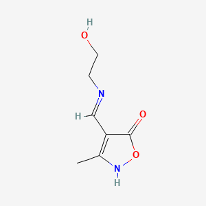 molecular formula C7H10N2O3 B587056 4-(2-hydroxyethyliminomethyl)-3-methyl-2H-1,2-oxazol-5-one CAS No. 146033-94-5