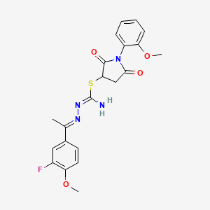 1-(2-methoxyphenyl)-2,5-dioxo-3-pyrrolidinyl 2-[1-(3-fluoro-4-methoxyphenyl)ethylidene]hydrazinecarbimidothioate