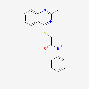 molecular formula C18H17N3OS B5870605 N-(4-methylphenyl)-2-[(2-methyl-4-quinazolinyl)thio]acetamide 