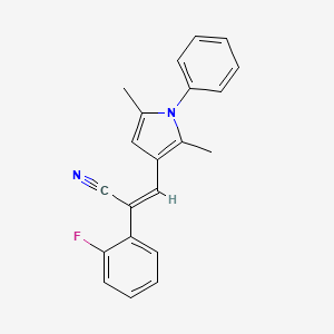 molecular formula C21H17FN2 B5870625 3-(2,5-dimethyl-1-phenyl-1H-pyrrol-3-yl)-2-(2-fluorophenyl)acrylonitrile 
