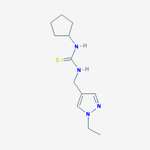 molecular formula C12H20N4S B5870648 N-cyclopentyl-N'-[(1-ethyl-1H-pyrazol-4-yl)methyl]thiourea 