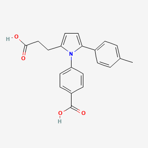 molecular formula C21H19NO4 B5870701 4-[2-(2-carboxyethyl)-5-(4-methylphenyl)-1H-pyrrol-1-yl]benzoic acid 
