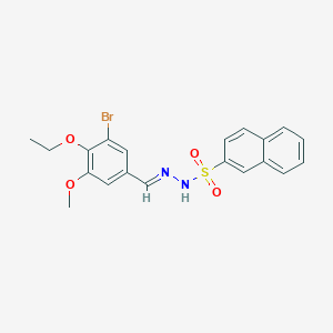 molecular formula C20H19BrN2O4S B5870731 N'-(3-bromo-4-ethoxy-5-methoxybenzylidene)-2-naphthalenesulfonohydrazide 