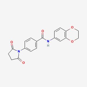 molecular formula C19H16N2O5 B5870738 N-(2,3-dihydro-1,4-benzodioxin-6-yl)-4-(2,5-dioxo-1-pyrrolidinyl)benzamide 