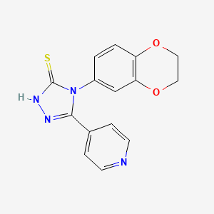 molecular formula C15H12N4O2S B5870766 4-(2,3-dihydro-1,4-benzodioxin-6-yl)-5-(4-pyridinyl)-4H-1,2,4-triazole-3-thiol 