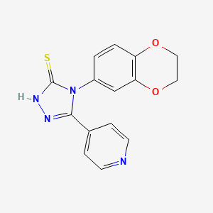 4-(2,3-dihydro-1,4-benzodioxin-6-yl)-5-(4-pyridinyl)-4H-1,2,4-triazole-3-thiol