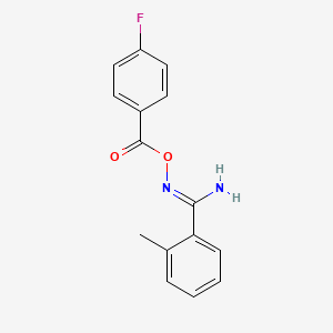 molecular formula C15H13FN2O2 B5870840 N'-[(4-fluorobenzoyl)oxy]-2-methylbenzenecarboximidamide 