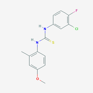 molecular formula C15H14ClFN2OS B5870872 N-(3-chloro-4-fluorophenyl)-N'-(4-methoxy-2-methylphenyl)thiourea 