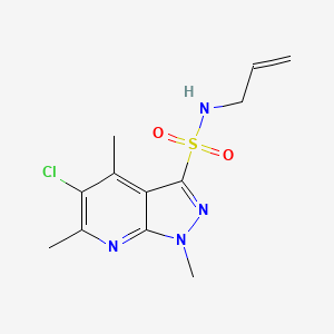 molecular formula C12H15ClN4O2S B5870959 N-allyl-5-chloro-1,4,6-trimethyl-1H-pyrazolo[3,4-b]pyridine-3-sulfonamide 