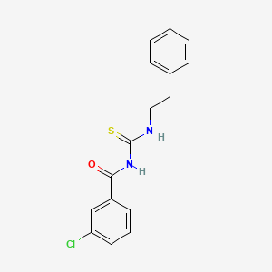 molecular formula C16H15ClN2OS B5870960 3-chloro-N-{[(2-phenylethyl)amino]carbonothioyl}benzamide 