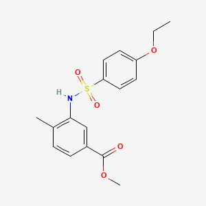 molecular formula C17H19NO5S B5871042 methyl 3-{[(4-ethoxyphenyl)sulfonyl]amino}-4-methylbenzoate 