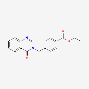 molecular formula C18H16N2O3 B5871057 ethyl 4-[(4-oxo-3(4H)-quinazolinyl)methyl]benzoate 