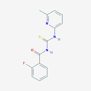 molecular formula C14H12FN3OS B5871090 2-fluoro-N-{[(6-methyl-2-pyridinyl)amino]carbonothioyl}benzamide 