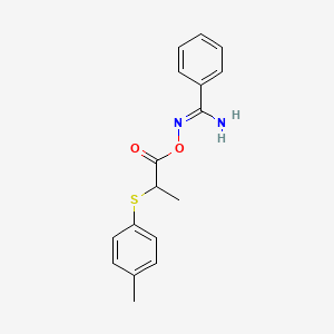 molecular formula C17H18N2O2S B5871113 N'-({2-[(4-methylphenyl)thio]propanoyl}oxy)benzenecarboximidamide 