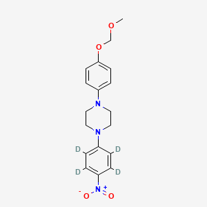 molecular formula C18H21N3O4 B587117 1-(4-O-Methoxymethyl-4-hydroxyphenyl)-4-(4-nitrophenyl)piperazine-d4 CAS No. 1246819-68-0