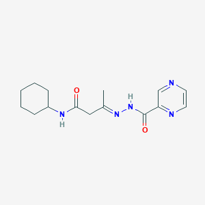 molecular formula C15H21N5O2 B5871176 N-cyclohexyl-3-[(2-pyrazinylcarbonyl)hydrazono]butanamide 