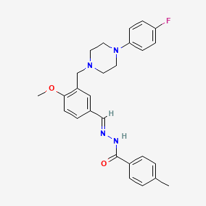 molecular formula C27H29FN4O2 B5871181 N'-(3-{[4-(4-fluorophenyl)-1-piperazinyl]methyl}-4-methoxybenzylidene)-4-methylbenzohydrazide 