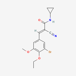 molecular formula C16H17BrN2O3 B5871201 3-(3-bromo-4-ethoxy-5-methoxyphenyl)-2-cyano-N-cyclopropylacrylamide 
