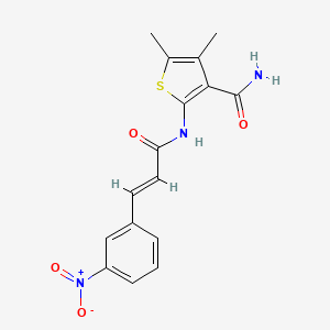 molecular formula C16H15N3O4S B5871209 4,5-dimethyl-2-{[3-(3-nitrophenyl)acryloyl]amino}-3-thiophenecarboxamide 