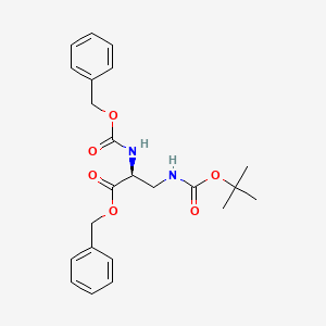 molecular formula C23H28N2O6 B587122 3-(Boc-amino)-N-Cbz-L-alanine phenylmethyl ester CAS No. 239785-37-6