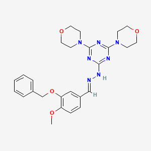 molecular formula C26H31N7O4 B5871235 3-(benzyloxy)-4-methoxybenzaldehyde (4,6-di-4-morpholinyl-1,3,5-triazin-2-yl)hydrazone 