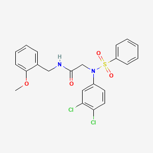 molecular formula C22H20Cl2N2O4S B5871244 N~2~-(3,4-dichlorophenyl)-N~1~-(2-methoxybenzyl)-N~2~-(phenylsulfonyl)glycinamide 
