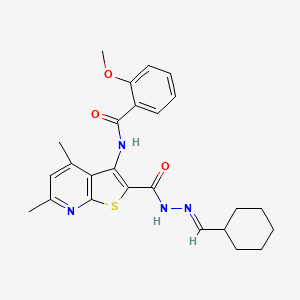 molecular formula C25H28N4O3S B5871258 N-(2-{[2-(cyclohexylmethylene)hydrazino]carbonyl}-4,6-dimethylthieno[2,3-b]pyridin-3-yl)-2-methoxybenzamide 