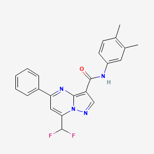 molecular formula C22H18F2N4O B5871265 7-(difluoromethyl)-N-(3,4-dimethylphenyl)-5-phenylpyrazolo[1,5-a]pyrimidine-3-carboxamide 