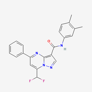 molecular formula C22H18F2N4O B5871265 7-(二氟甲基)-N-(3,4-二甲苯基)-5-苯基吡唑并[1,5-a]嘧啶-3-甲酰胺 