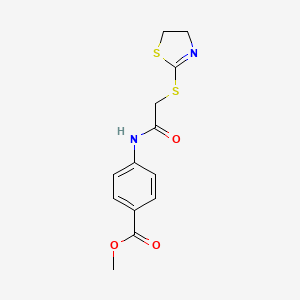 molecular formula C13H14N2O3S2 B5871273 methyl 4-{[(4,5-dihydro-1,3-thiazol-2-ylthio)acetyl]amino}benzoate 