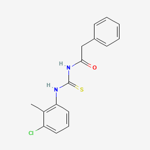 molecular formula C16H15ClN2OS B5871301 N-{[(3-chloro-2-methylphenyl)amino]carbonothioyl}-2-phenylacetamide 