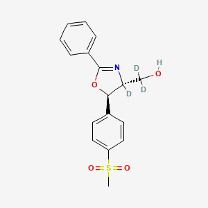 molecular formula C17H17NO4S B587133 (4R,5R)-4,5-二氢-5-[4-(甲磺基)苯基]-2-苯基-4-噁唑甲醇-d3 CAS No. 1246814-83-4