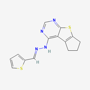 molecular formula C14H12N4S2 B5871335 2-thiophenecarbaldehyde 6,7-dihydro-5H-cyclopenta[4,5]thieno[2,3-d]pyrimidin-4-ylhydrazone 