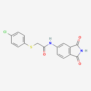 molecular formula C16H11ClN2O3S B5871338 2-[(4-chlorophenyl)thio]-N-(1,3-dioxo-2,3-dihydro-1H-isoindol-5-yl)acetamide 