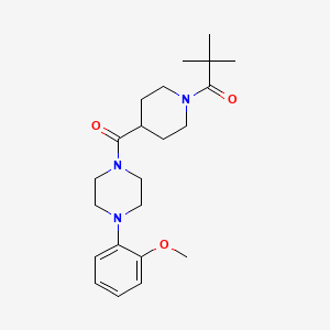 molecular formula C22H33N3O3 B5871350 1-{[1-(2,2-dimethylpropanoyl)-4-piperidinyl]carbonyl}-4-(2-methoxyphenyl)piperazine 