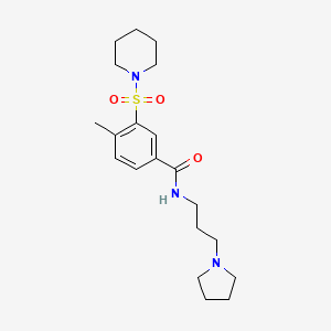 molecular formula C20H31N3O3S B5871356 4-methyl-3-(1-piperidinylsulfonyl)-N-[3-(1-pyrrolidinyl)propyl]benzamide 