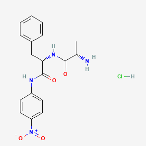 molecular formula C18H21ClN4O4 B587136 H-Ala-Phe-pNA HCl CAS No. 145090-14-8