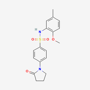 molecular formula C18H20N2O4S B5871452 N-(2-methoxy-5-methylphenyl)-4-(2-oxo-1-pyrrolidinyl)benzenesulfonamide 